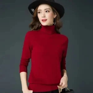 Womens Turtleneck Slim Soft Knit Sweater