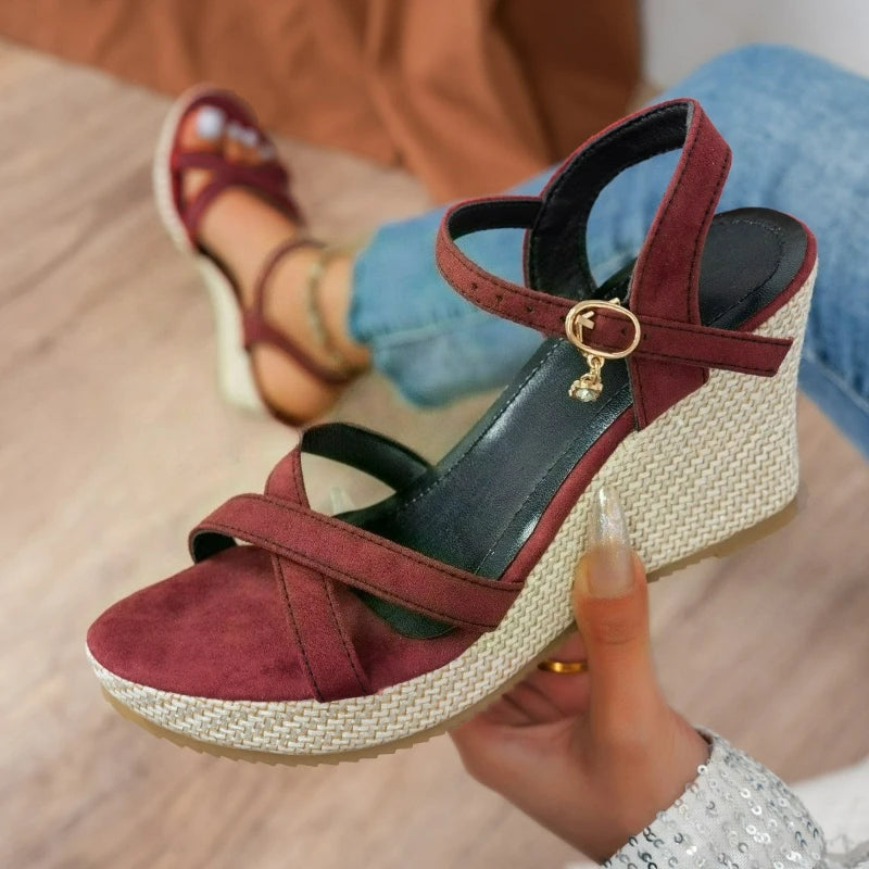 2025 Summer Wedge Platform Sandals Fashion Casual Peep Toe Beach Shoes For Women