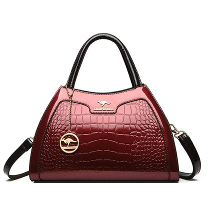 Sophisticated Edge: Crocodile-Pattern Designer Leather Handbag