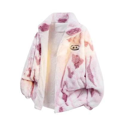 Plus Size Furry Warm Jacket for Effortless Cozy Chic Winter Street Style