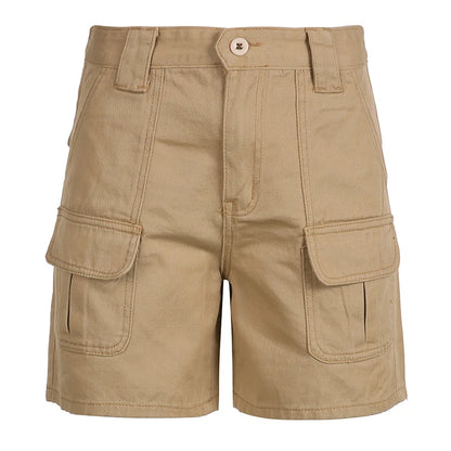 Low Waist Denim Cargo Shorts For Women