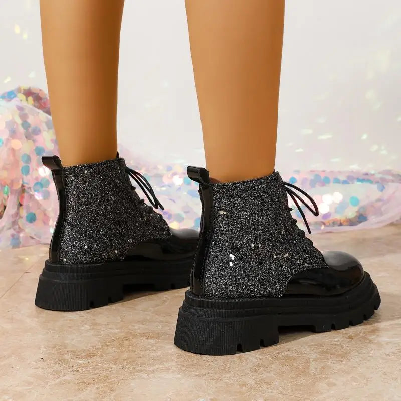 Luxury Silver Design Mid Heel Winter Women Boots