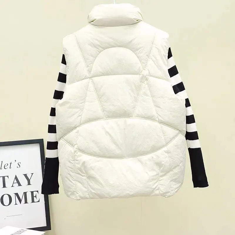 Stylish Corduroy Khaki Puffer Vests