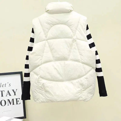 Stylish Corduroy Khaki Puffer Vests
