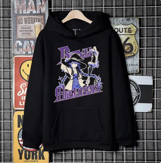 Womens Anime Style Flame Printed Winter Autumn Hoodie