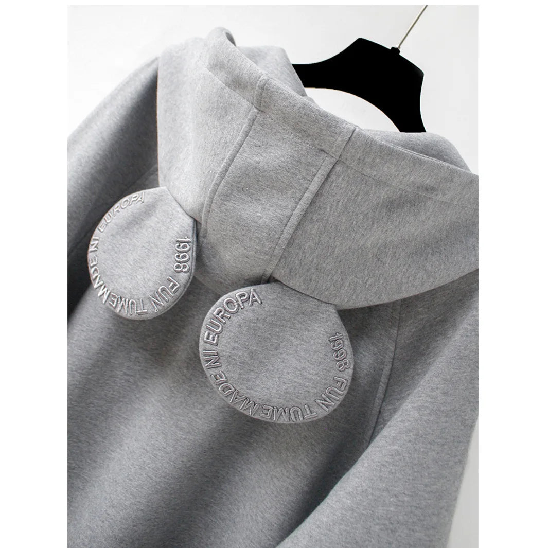 2025 Women S Hooded Zipper Sweatshirt Loose Fit With Pocket For Autumn Winter