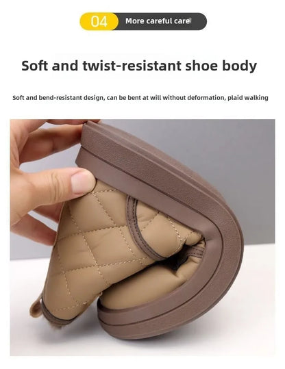 Warm Plush Inside Zipper Black Boots For Women