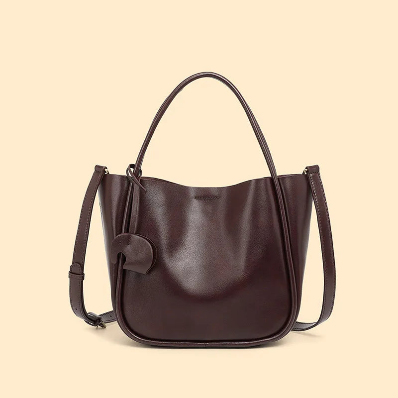 Casual Leather Brown Handbags