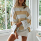 Color Block O-Neck Sweater: Casual Autumn/Winter Style