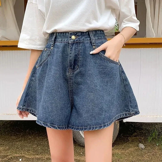 Beach City Style Wide Leg Women Denim Short