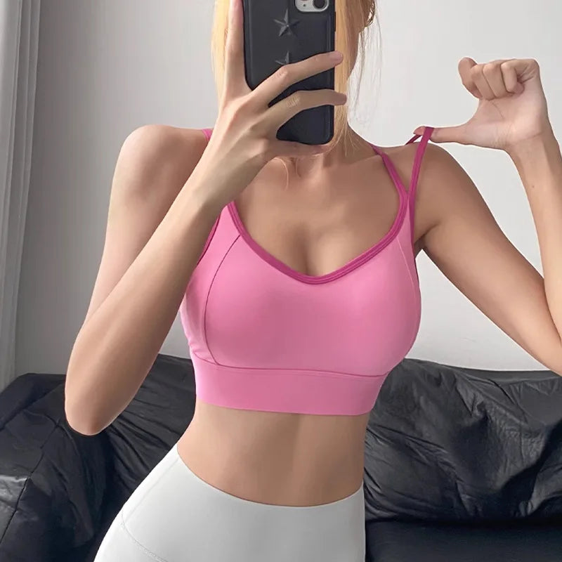 High Impact Push Up Sports Bra For Women Full Support Racerback Lightly Lined Underwire Shockproof Design