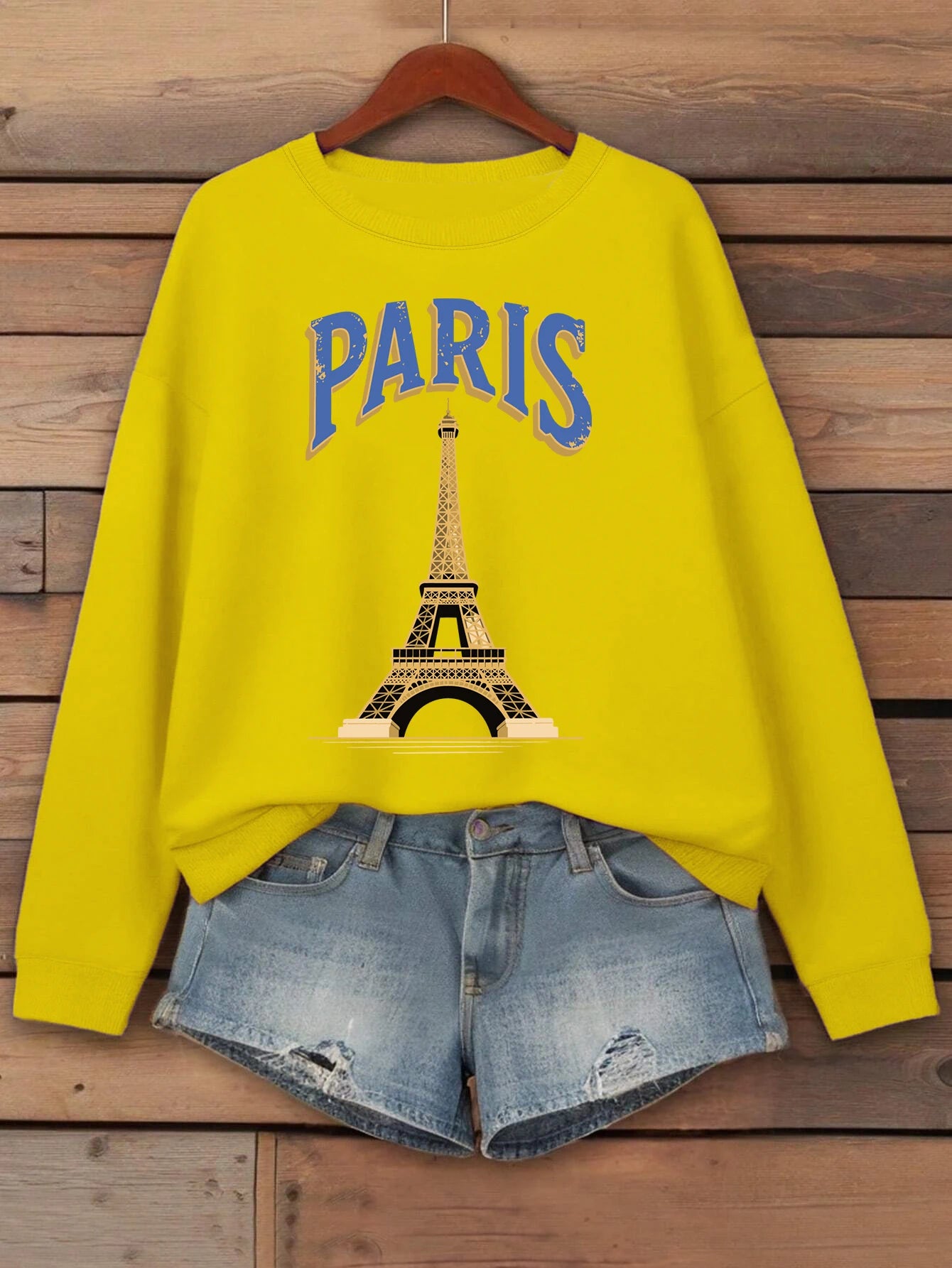 Graphic Paris Printed Women Casual Sweatshirt