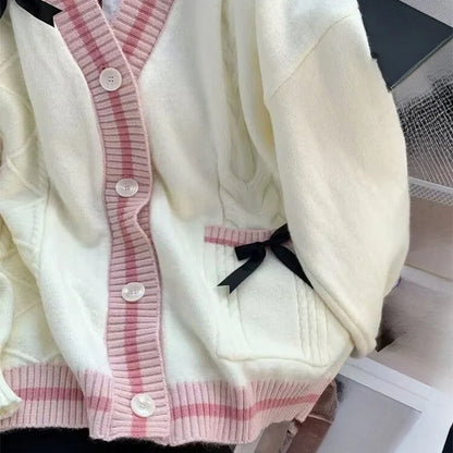 Japanese Style Nature Embroidery Cardigan Sweater