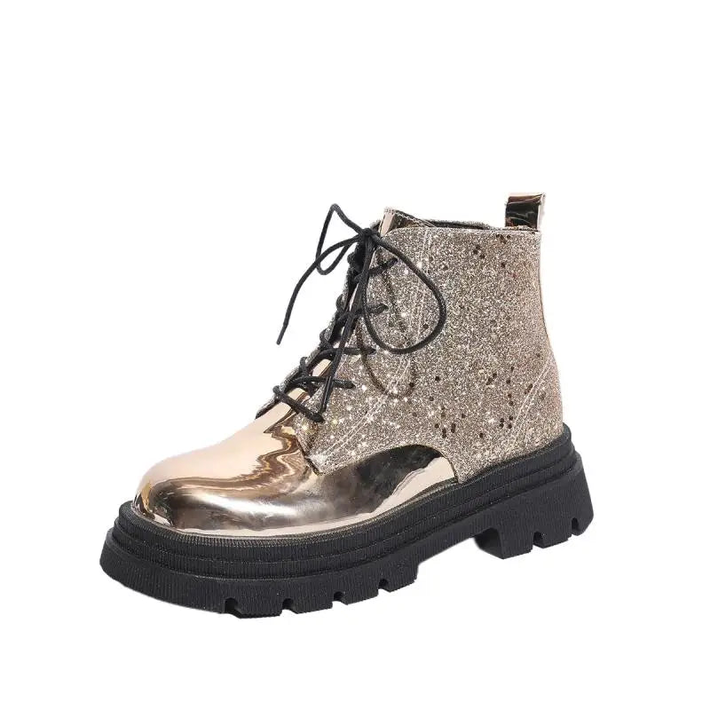 Luxury Silver Design Mid Heel Winter Women Boots