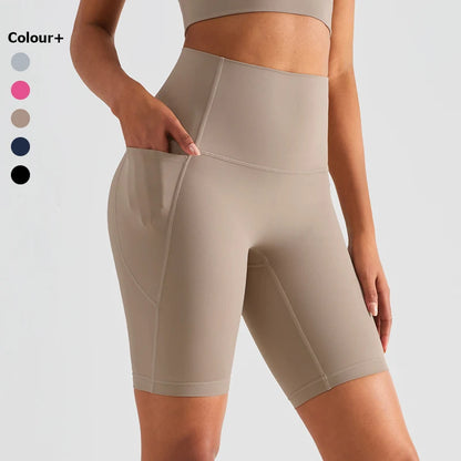 High Waist Women Solid Color Soft Workout Gym Sports Short