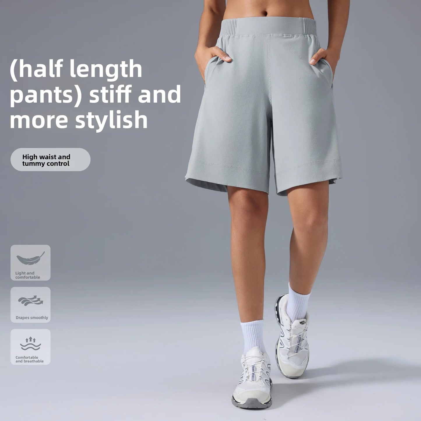 Knee Length Wide Leg Women Shorts