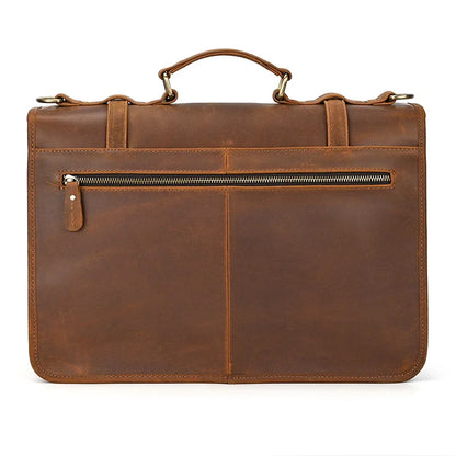 Mens Genuine Leather Briefcase 14 Laptop Messenger Bag Business Portfolio For Documents A4 Files