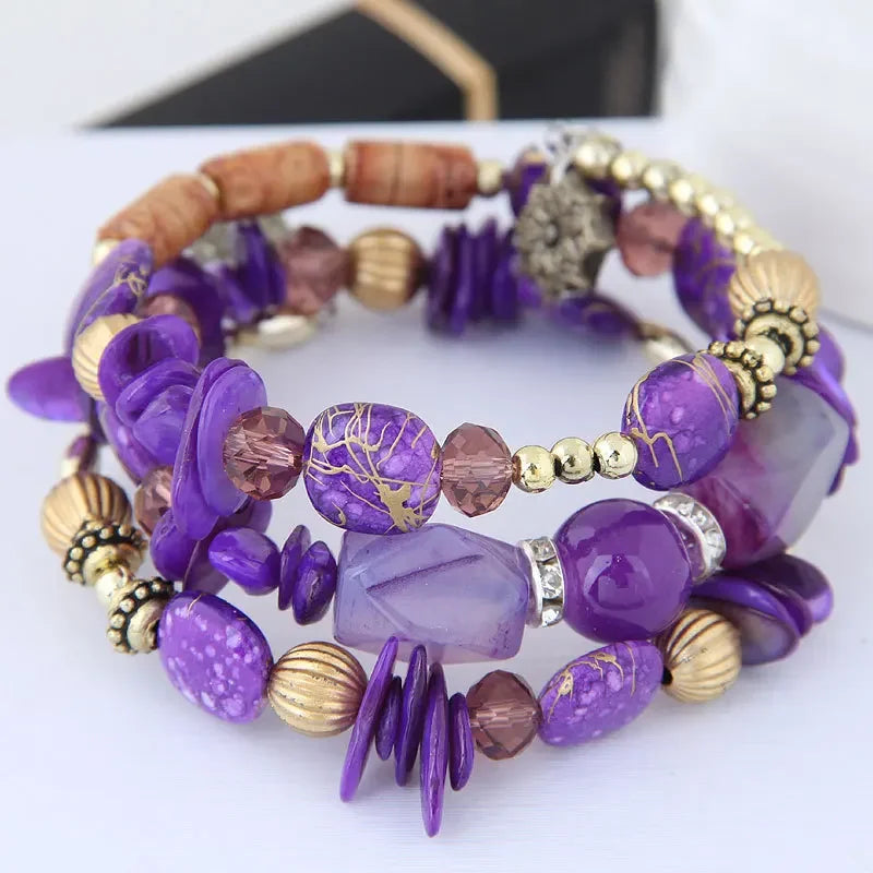 Ibiza Bohemian Summer - Colorful Beaded Turquoise Wrap Bracelet
