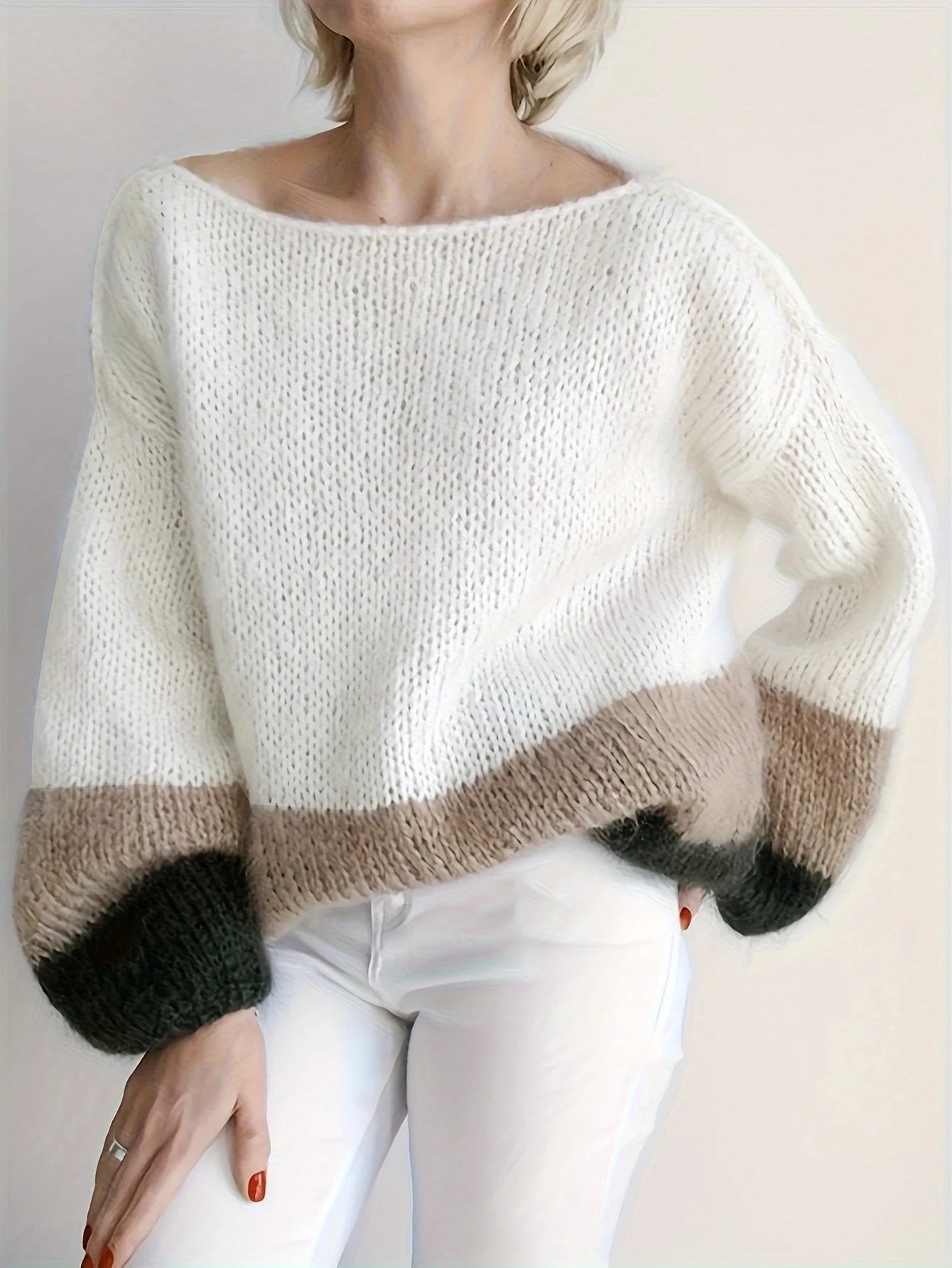 Square Blocks Designer Elegant Warm Sweaters For Women