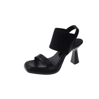 Amalfi Coast Luxury - Elegant Beige Block Heel Summer Sandals