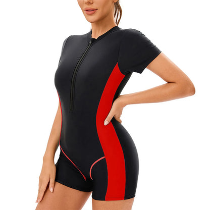 2025 Womens Long Sleeve Surfing Swimsuit One Piece Bodysuit With Leaf Print Sexy Push Up Bikini Summer Swimwear