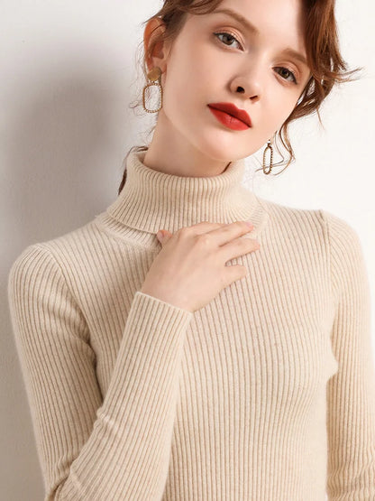 2025 Women S Fall Turtleneck Sweater Soft Knitted Cashmere Pullover Jumper Basic Autumn Winter Sweater For Women