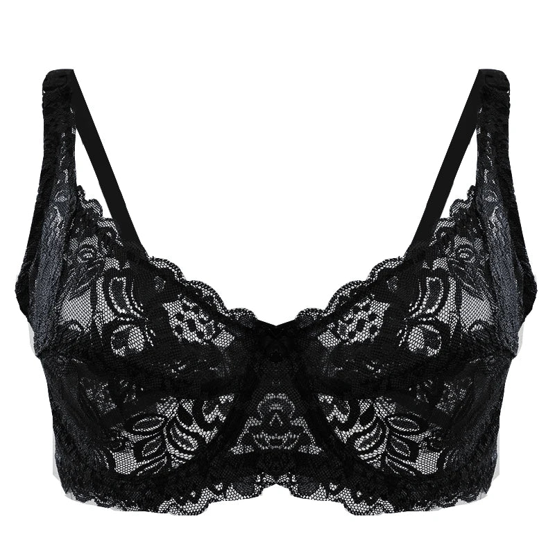 Women Plus Size Lace Embroidery Bra Underwear