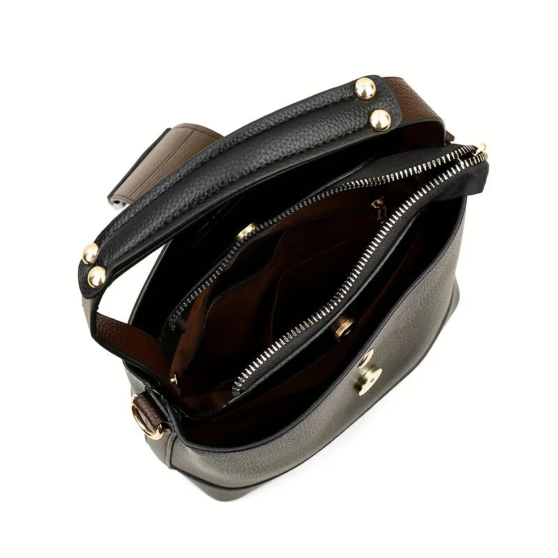 Women’s Bucket Bag – Elegant PU Leather Crossbody Shoulder Handbag