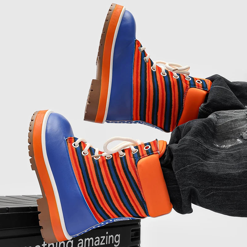 Womens Men Increased Strong Outsole Toe Boots