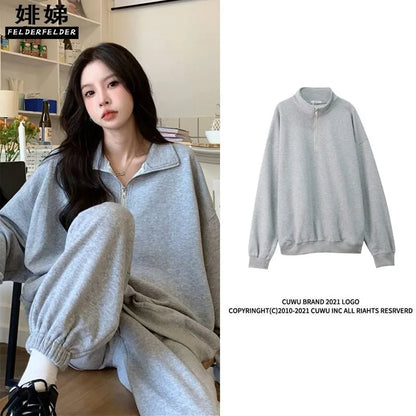 New Loose Fit Gray Winter Hoodies