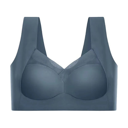 Plus Size Bra For Women Seamless Push Up Backless Bralette Wide Band Breathable Gathered Beauty Back Bras
