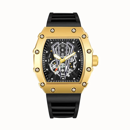 Mens Skull Dial Silicone Waterproof Analog Watches