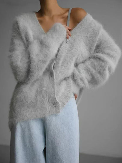 Cozy Mohair Knit Cardigan for Elegant Date Nights