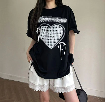 Bow Detail Cotton Lounge Set 2Pcs