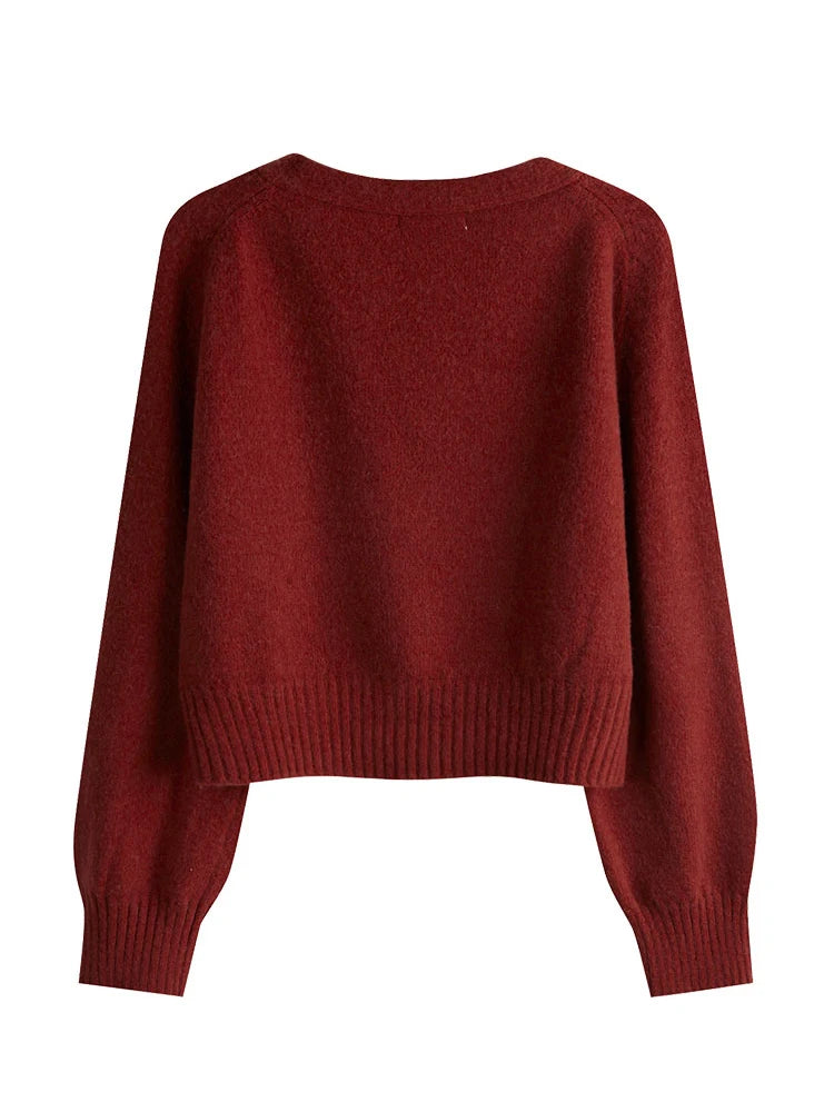Playful Luxury: The Signature Cherry-Accent Cashmere Cardigan