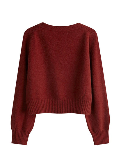 Playful Luxury: The Signature Cherry-Accent Cashmere Cardigan