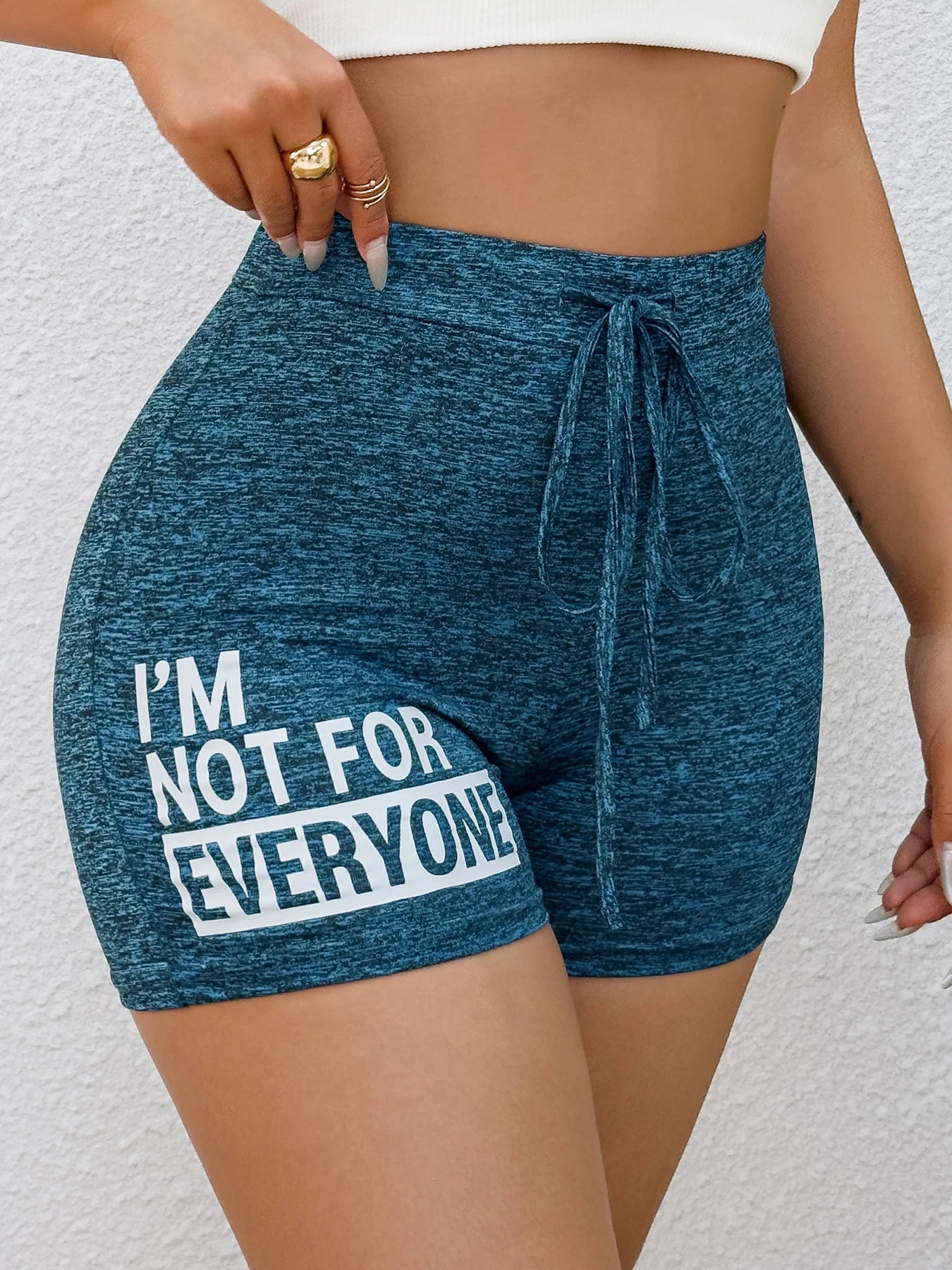 String Up High Waist Simple Casual Shorts