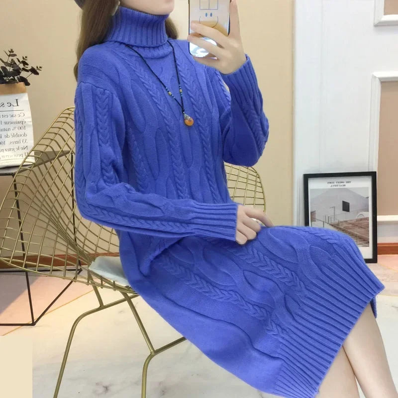 Women Turtleneck Thick Knitted Sweaters