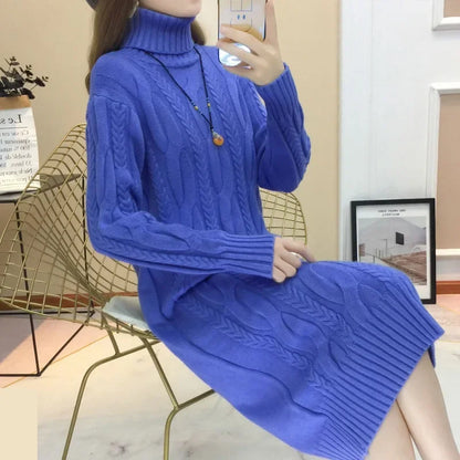 Women Turtleneck Thick Knitted Sweaters