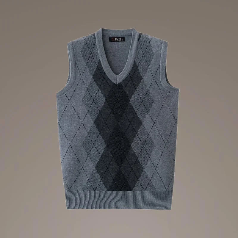 Argyle Basic Solid Color O Neck Long Sleeve Knitted Men S Sweaters