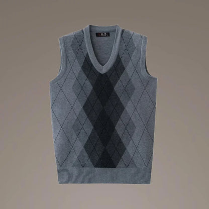 Argyle Basic Solid Color O Neck Long Sleeve Knitted Men S Sweaters