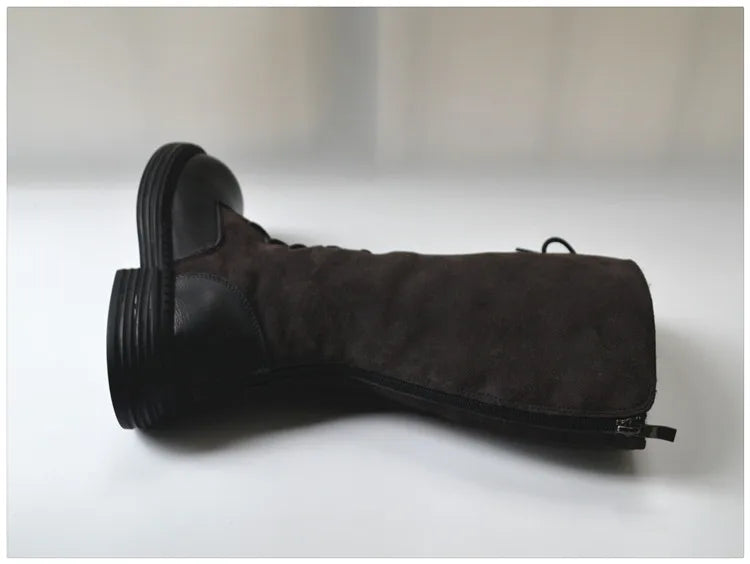 Genuine Leather Lace Up Cool Winter Boots For Women