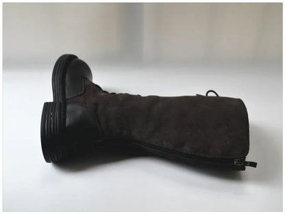 Genuine Leather Lace Up Cool Winter Boots For Women