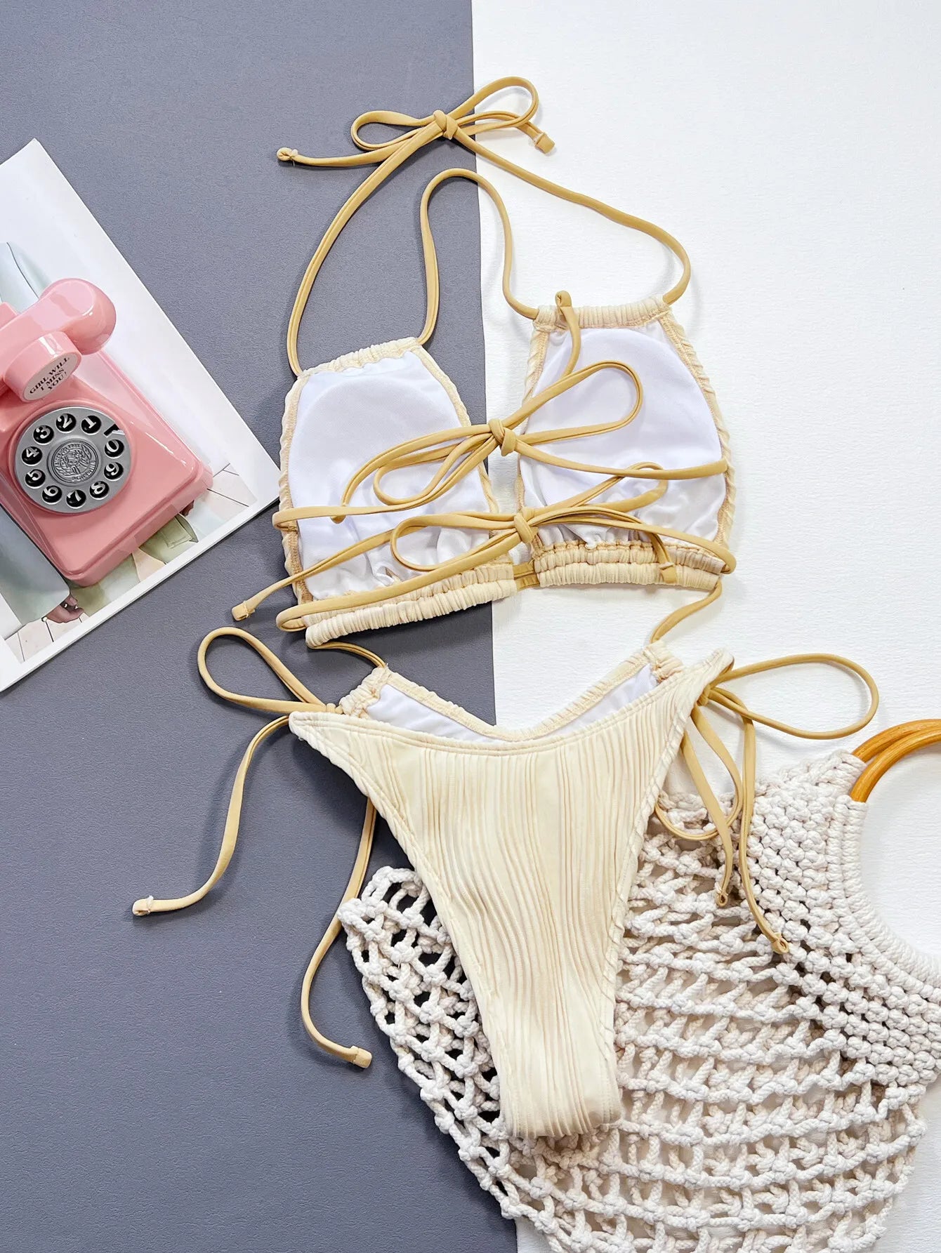 Straight White One Piece V Neck Summer Women Bikini Bathing Suit