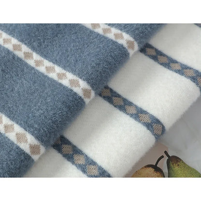 2025 Autumn Winter New Stripe Contrast Knitted Sweater For Women Stylish Warm Top