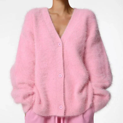 Cozy Mohair Knit Cardigan for Elegant Date Nights