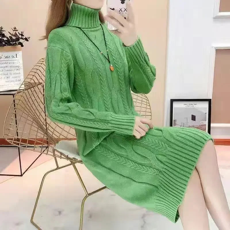 Women Turtleneck Thick Knitted Sweaters
