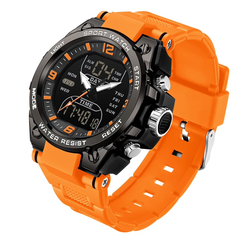 Mens 50m Waterproof Mascular Digital Analog Display Watches