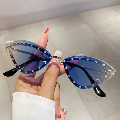 Vintage Rimless Cat Eye Sunglasses