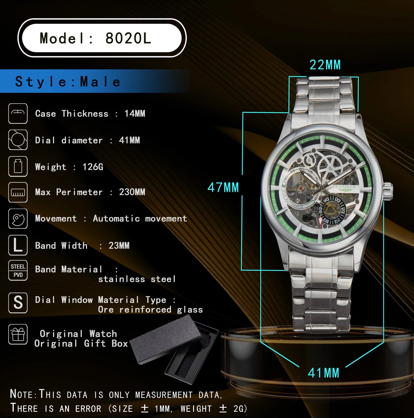 Mens 5atm Waterproof Mechanical Luxury Watches